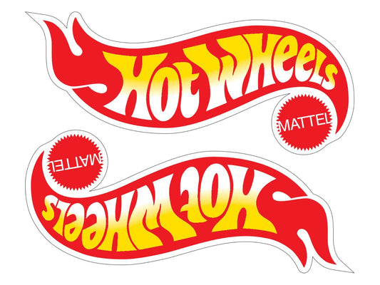 2x Hot Wheels Logo Die Cut Laminated Vinyl Decal Sticker Choose Sizes racing
