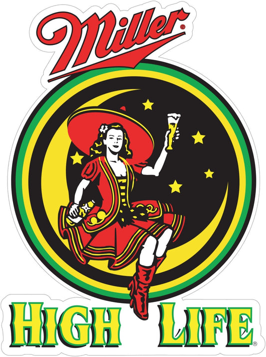 Miller High Life Beer Sticker Vinyl Decal | Different Sizes - Outdoor