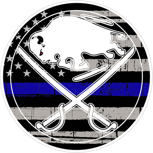 Buffalo Sabres Thin Blue Line Logo Laminated Vinyl Sticker Decal NHL car window