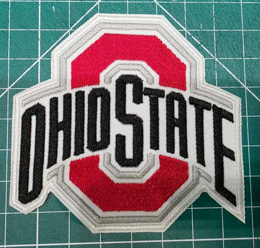 Ohio State Buckeyes logo football 3.75" x3.6" Iron On Embroidered Patch shoulder