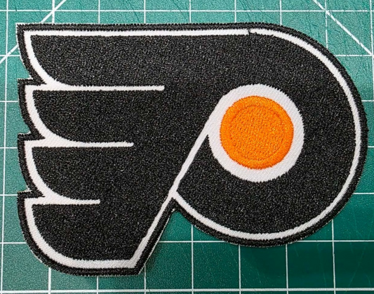 Philadelphia Flyers logo nhl 3.75" x 2.6" Iron On Embroidered Patch shoulder