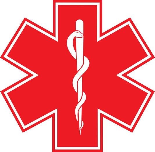 5 inch STAR OF LIFE Vinyl Bumper Sticker | Car Window Decal | EMT Paramedic USA