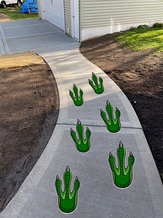 6 12" Monster Dinosaur Floor Vinyl Decals • Removable Sidewalk Birthday Party