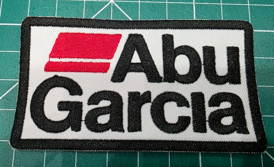 Abu Garcia Fishing Rods and Reels Embroidered Iron-on Patch 4" x 2.1"