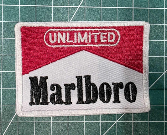 Marlboro 4" Unlimited Cigarettes Retro Style Embroidered Iron-On Patch