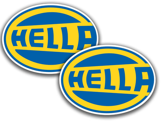 2x Hella Logo Die Cut Laminated Vinyl Decal Sticker | Choose Sizes racing