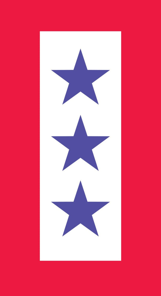 Three Blue Star Mother's Service Flag Vinyl Decal Sticker Size Military Service