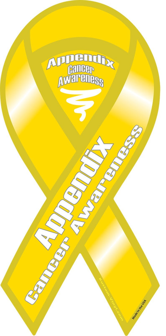 Appendix Cancer Awareness Ribbon Vinyl Decal Sticker Support Choose Size