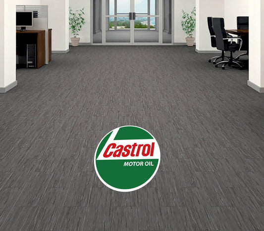 Castrol Motor Oil Company Floor Vinyl Decal Sticker 5"-52" carpet concrete