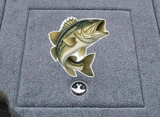 Jumping Bass Fish Professional Carpet Graphic Decal Sticker for Fishing Boats