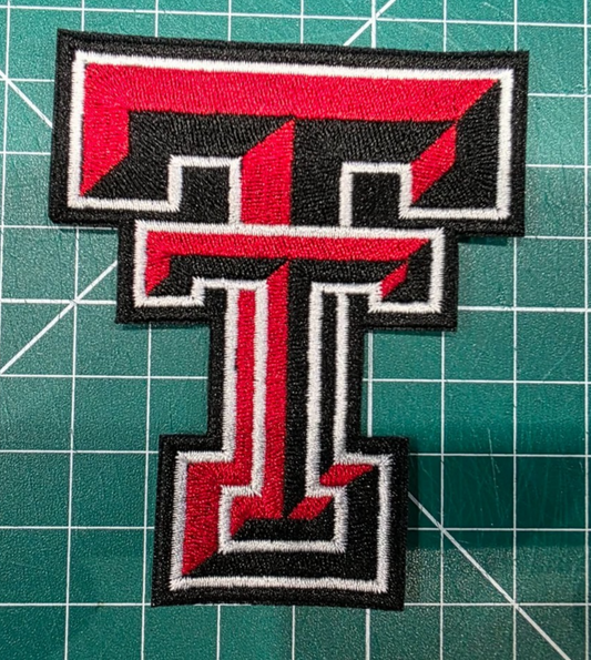 Texas Tech logo football 12" x 10.2" Iron On Embroidered Patch large Back jacket