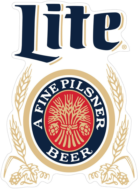 Miller Lite A Fine Pilsner Beer Sticker Vinyl Decal | Different Sizes - Outdoor