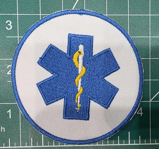 3" PARAMEDIC UNIFORM PATCH Star of Life EMT/EMS embroidered iron-on BLUE