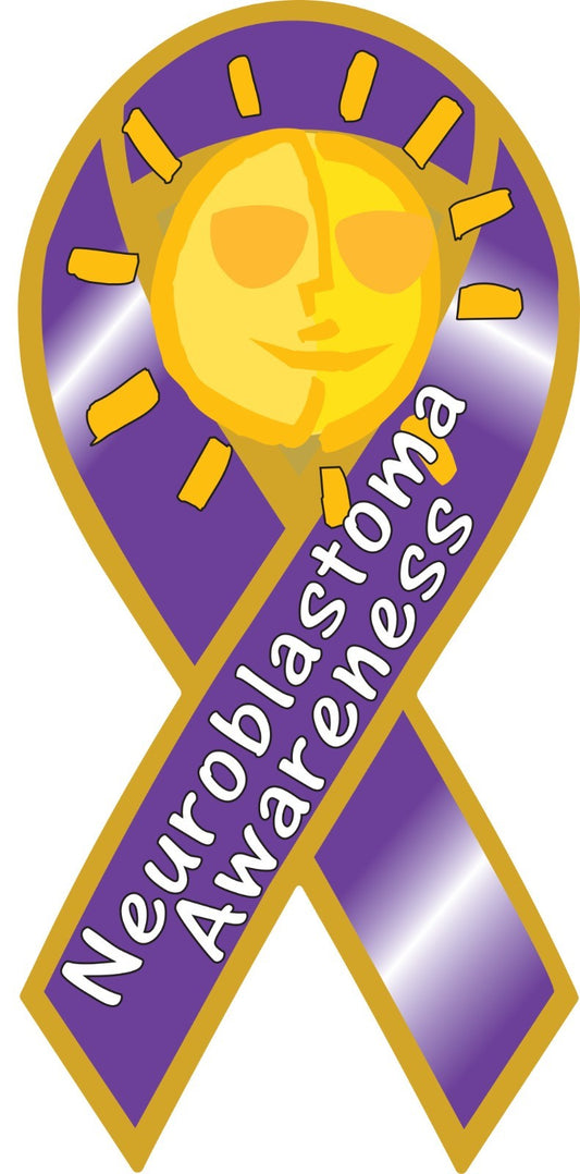 Neuroblastoma Awareness Ribbon Vinyl Decal Sticker Choose Size find a cure