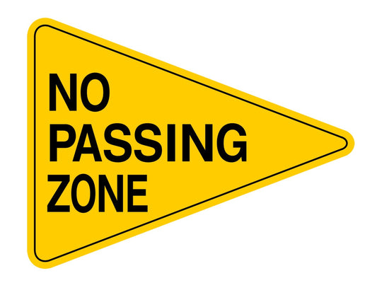 No Passing Zone Sign Indoor Wall Vinyl Decal Sticker 5" - 34" kids decor
