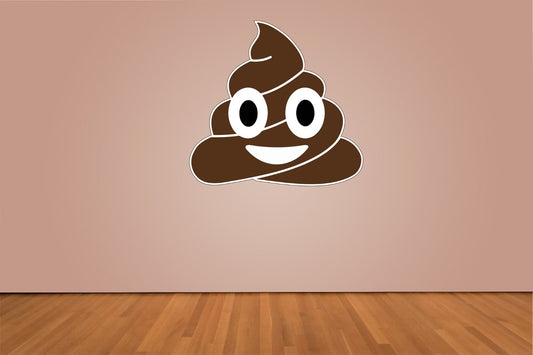 Poop Emoji Funny Indoor Wall Vinyl Decal Sticker 5"-52"