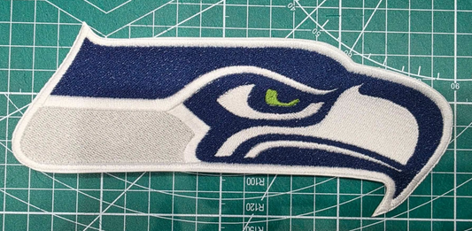 Seattle Seahawks 7" x 3" Iron /Sew On Embroidered Football Logo NFL