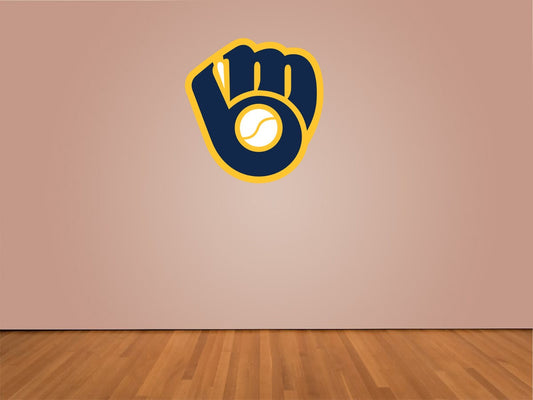 Milwaukee Brewers Glove Indoor Wall Vinyl Decal Sticker 5" - 52"