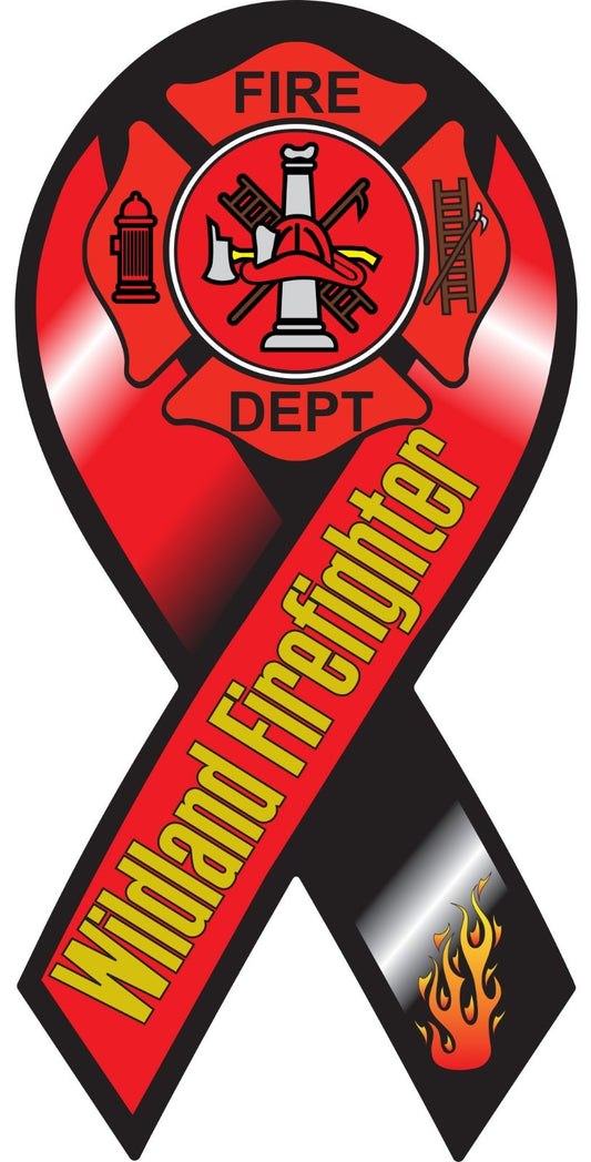 Wildland Firefighter Ribbon Vinyl Decal Sticker Choose Size fire rescue dept