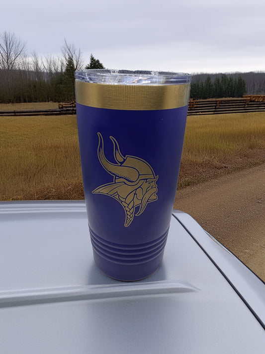 Minnesota Vikings Purple and Gold Polar Camel 20 oz. Football Tumbler with Slider Lid