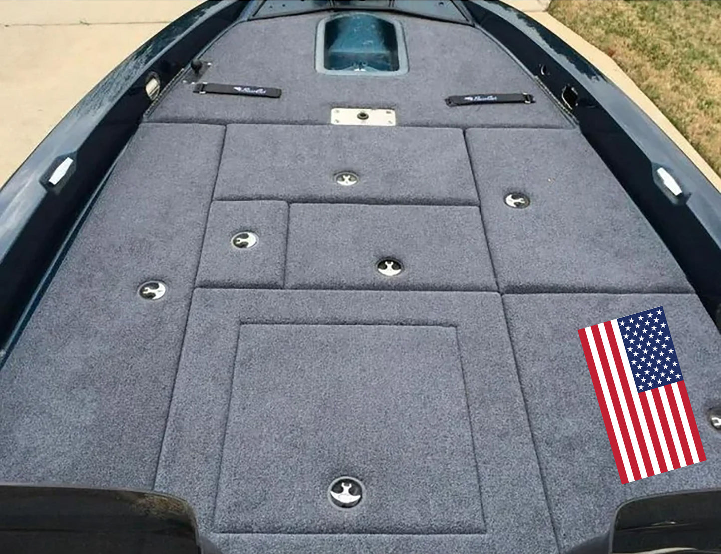 American Flag Professional Carpet Graphic Decal Sticker for Fishing Bass Boats or Floors