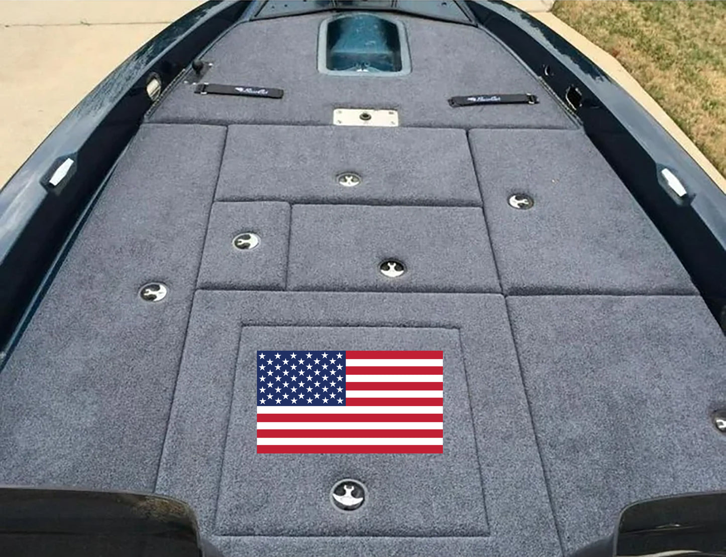 American Flag Professional Carpet Graphic Decal Sticker for Fishing Bass Boats or Floors