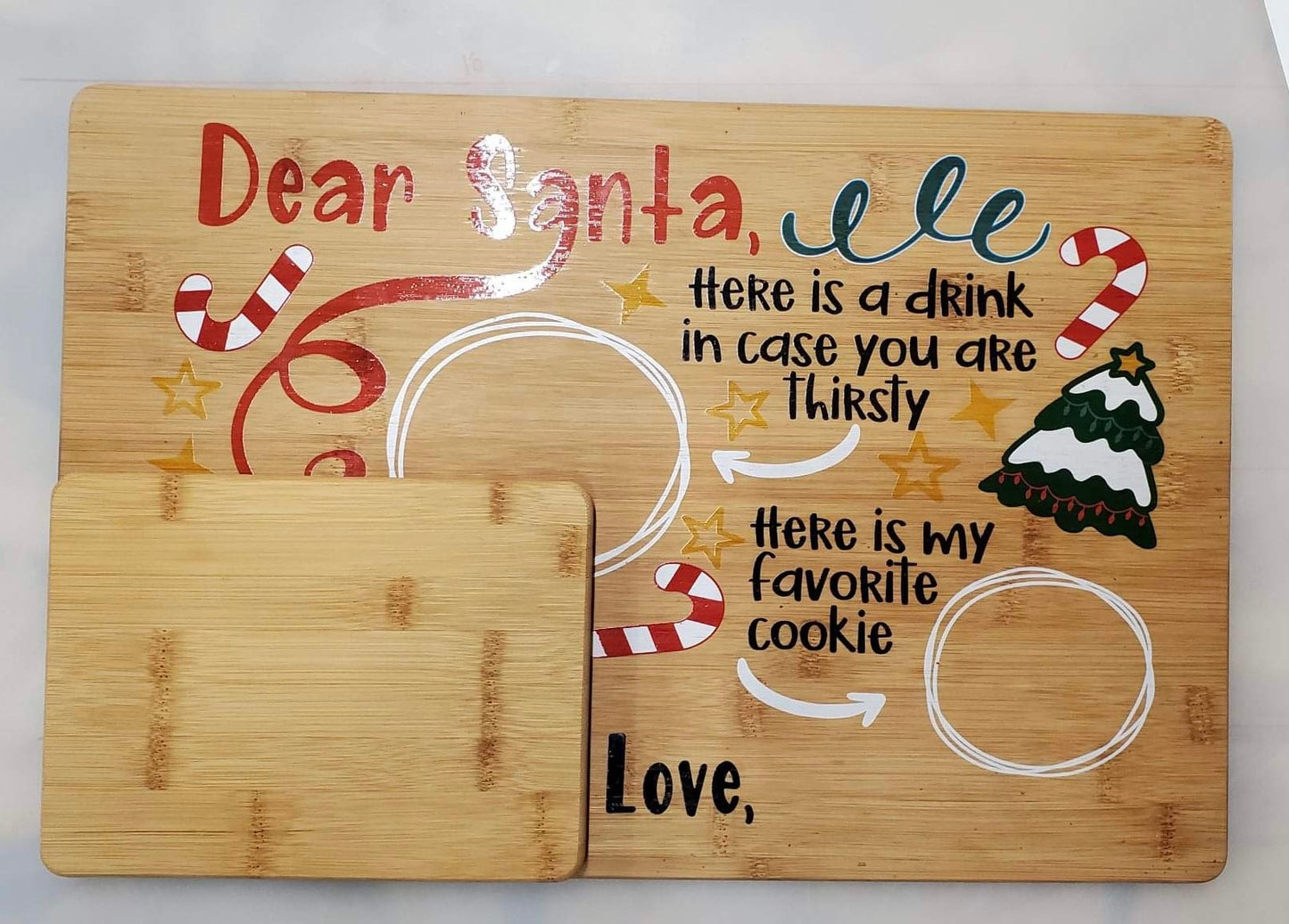 Santa Serving Tray - UV printed - with your family/child/childrens names