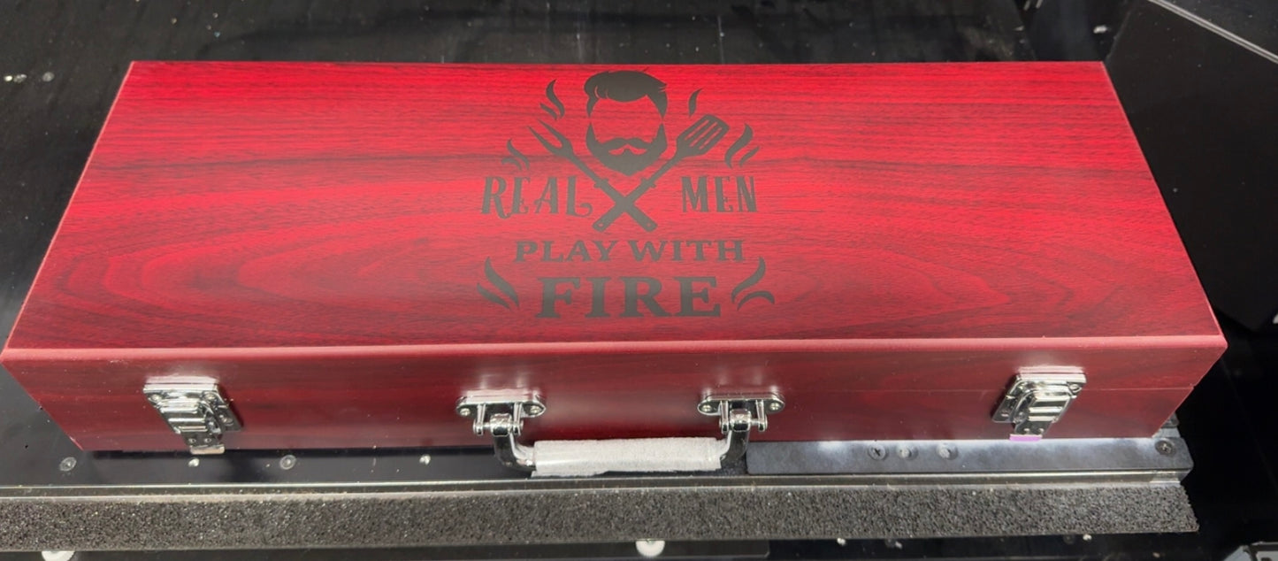 Real men play with fire - 3 piece BBQ set
