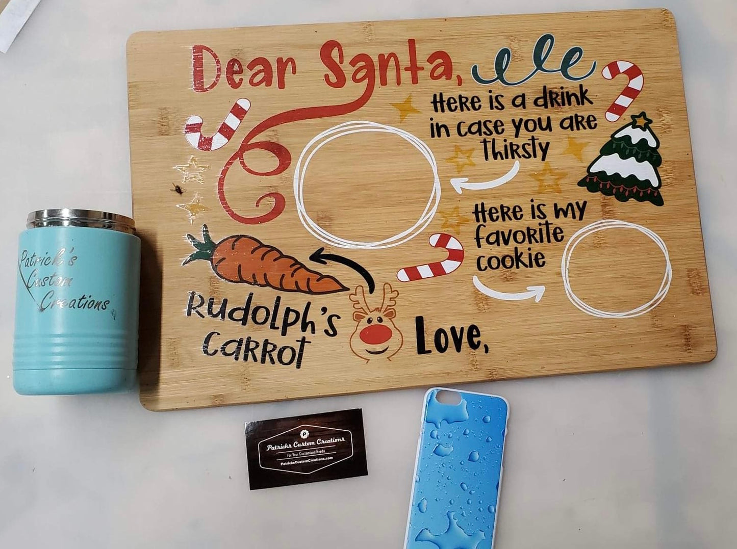 Santa Serving Tray - UV printed - with your family/child/childrens names
