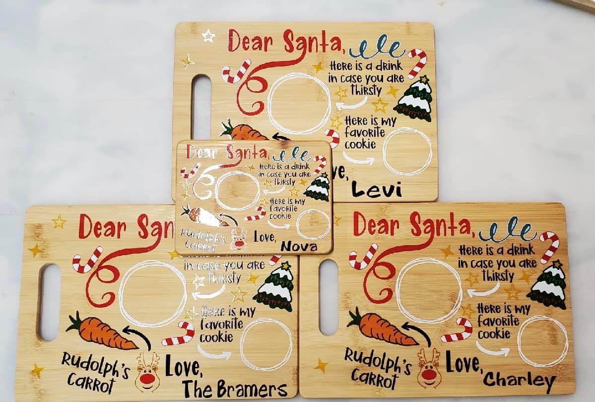 Santa Serving Tray - UV printed - with your family/child/childrens names