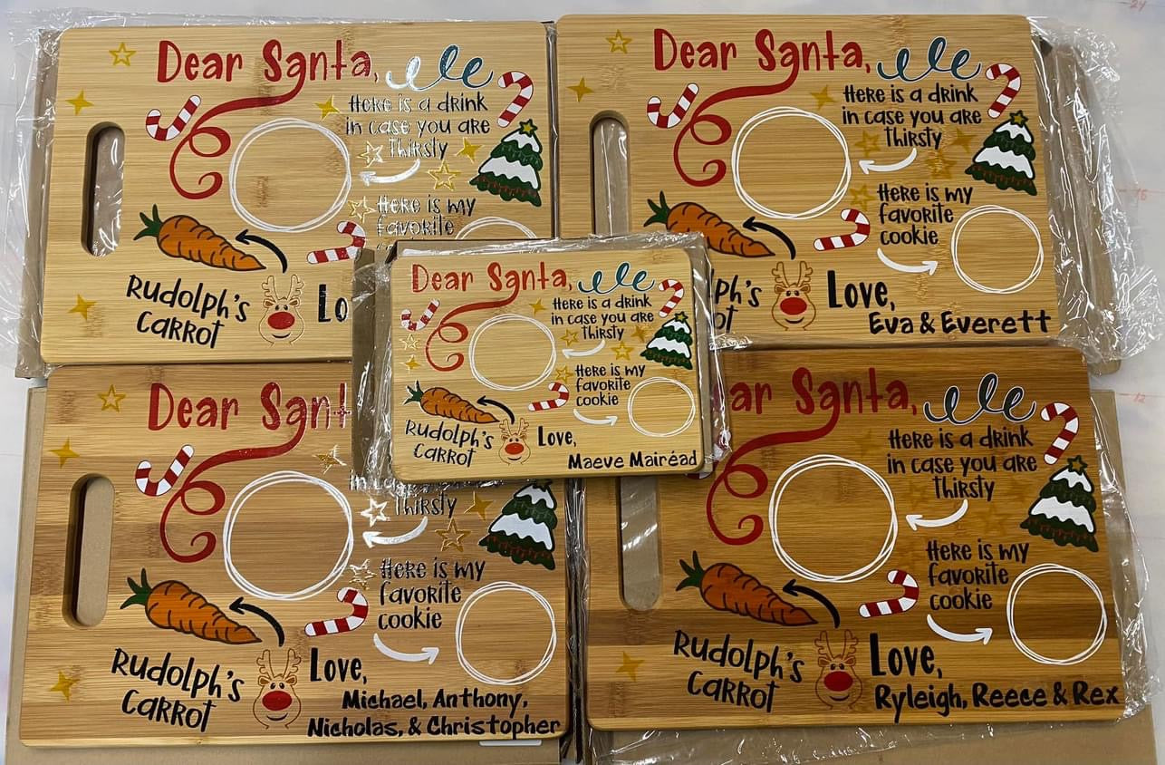 Santa Serving Tray - UV printed - with your family/child/childrens names