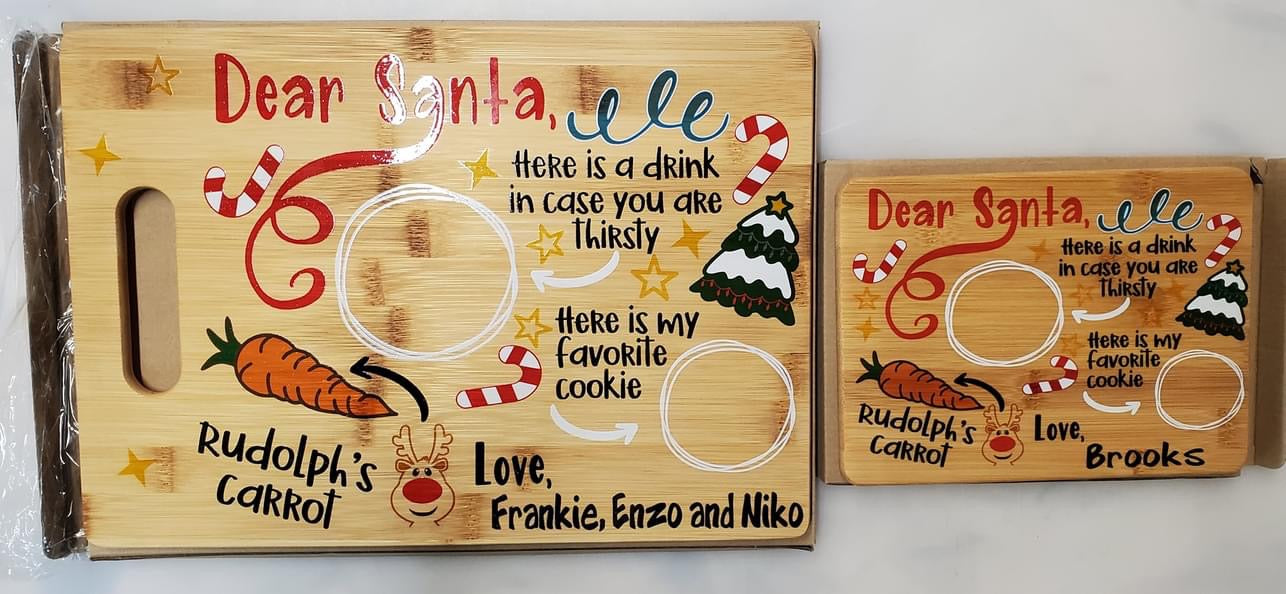 Santa Serving Tray - UV printed - with your family/child/childrens names