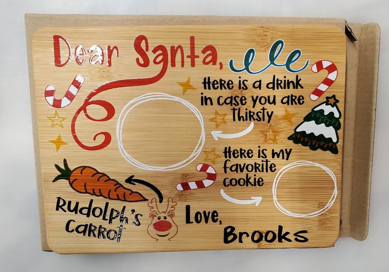 Santa Serving Tray - UV printed - with your family/child/childrens names