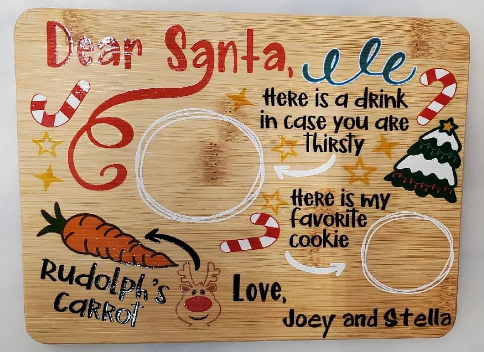 Santa Serving Tray - UV printed - with your family/child/childrens names