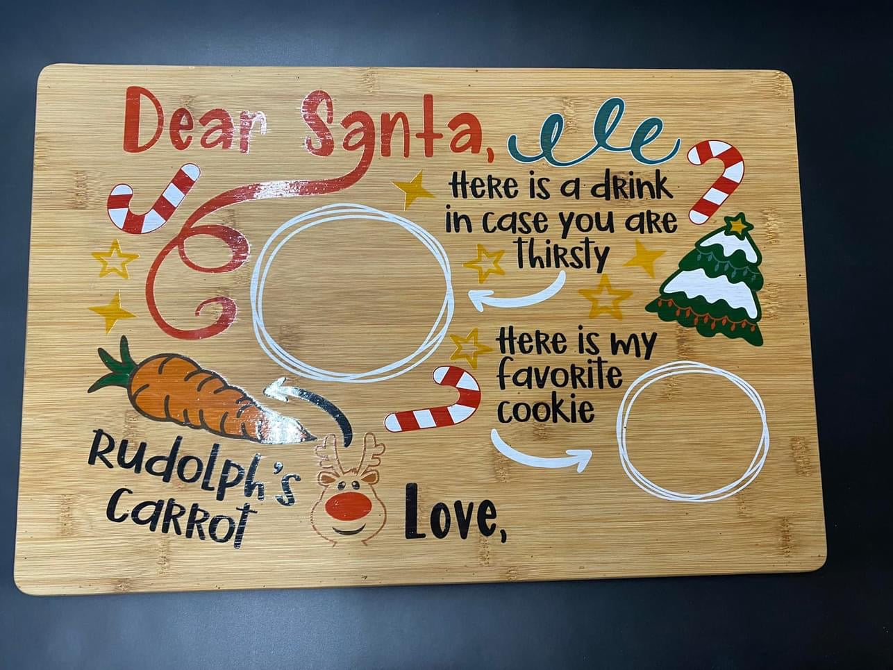 Santa Serving Tray - UV printed - with your family/child/childrens names