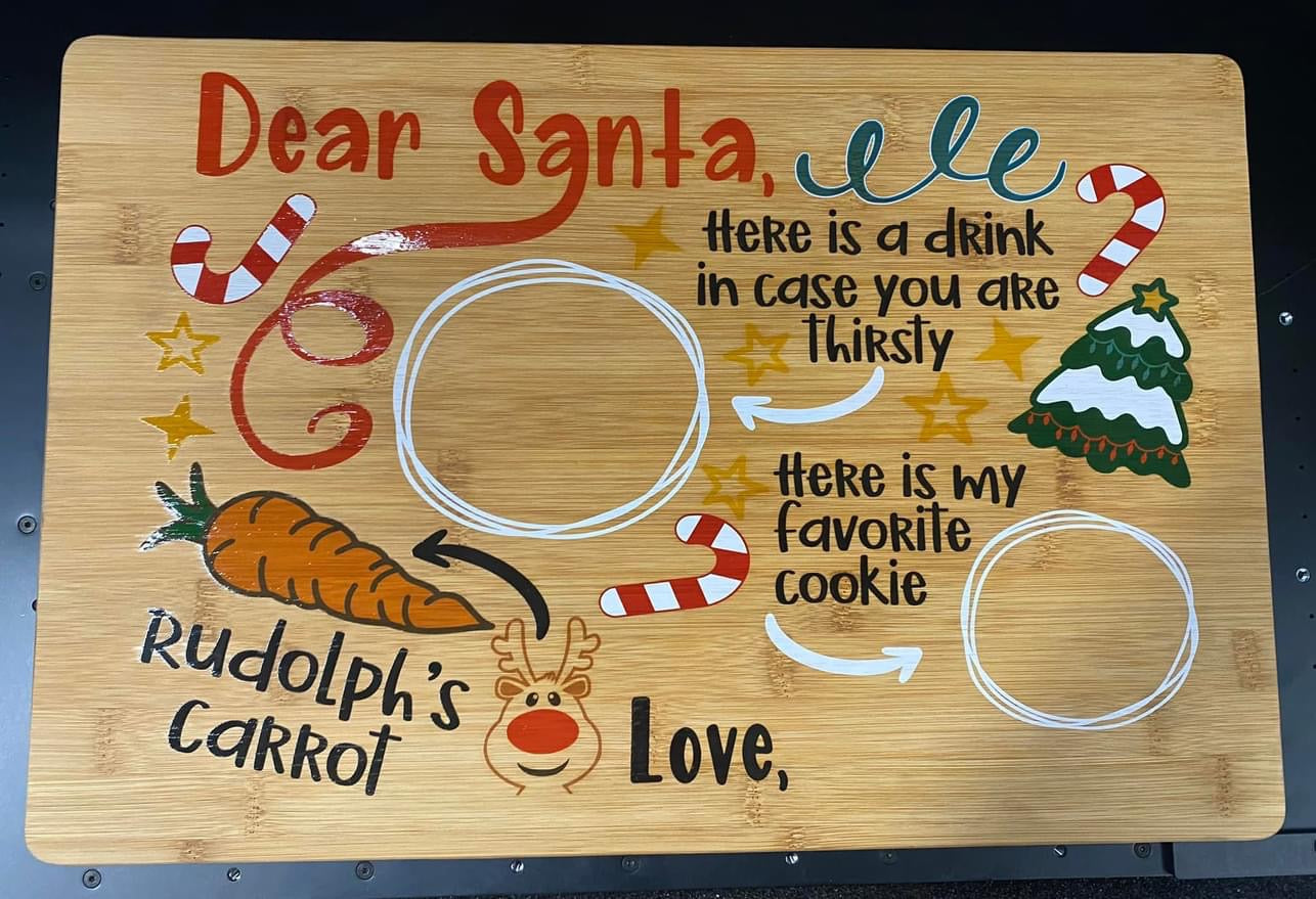 Santa Serving Tray - UV printed - with your family/child/childrens names