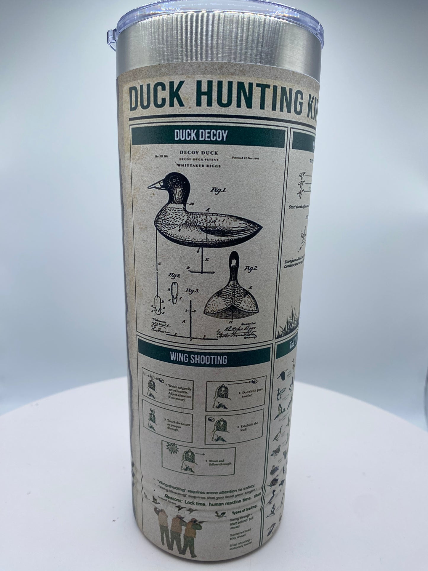 Duck hunting knowledge - skinny tumbler - UV printed
