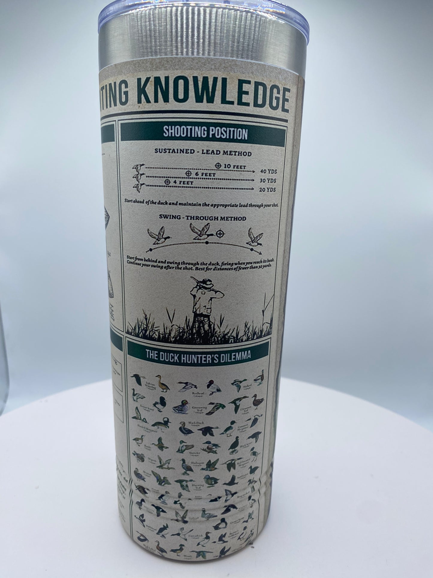 Duck hunting knowledge - skinny tumbler - UV printed