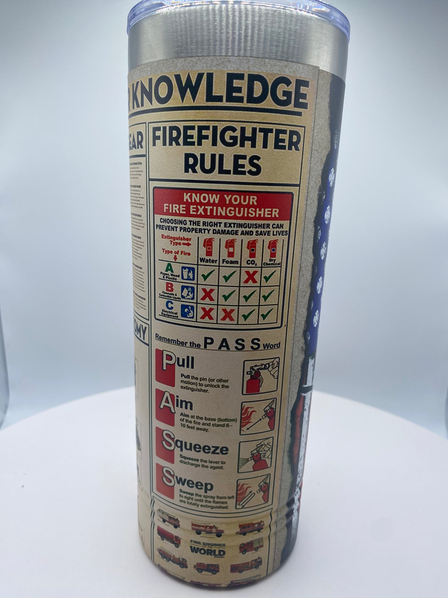 Firefighter knowledge - UV printed - Skinny tumbler