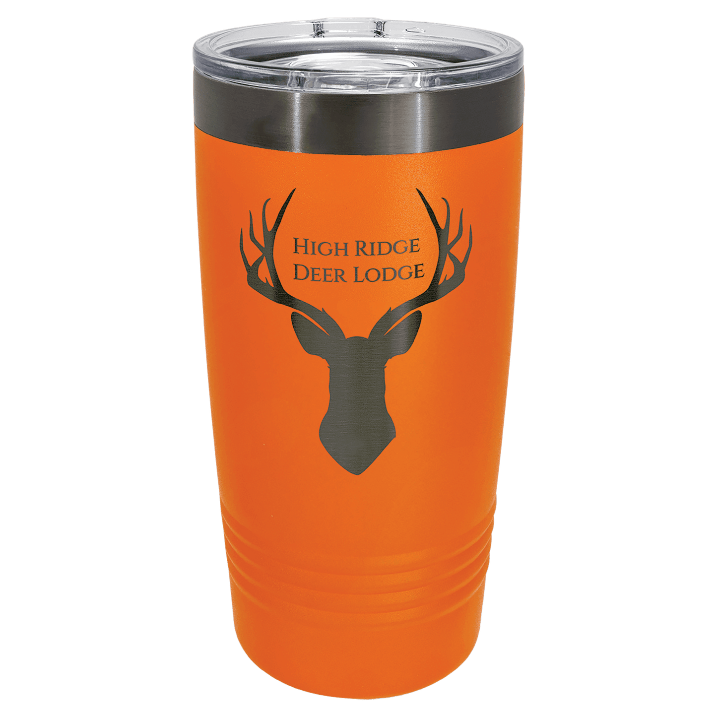 Deer Camp 2025 Tumbler with Slider Lid Insulated Drinkware Durable Stainless Steel Hunting Mug Orange Color with Humorous Text
