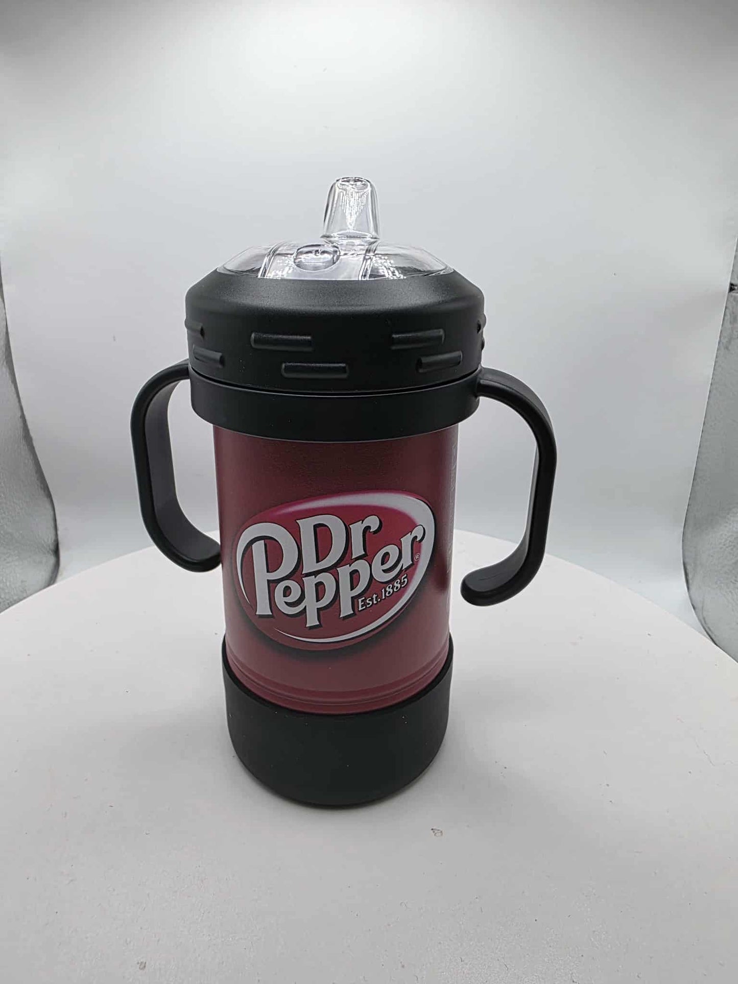 Dr. Pepper Insulated Sippy Cup Full Wrap UV Printed Color Soda Pop Inspired