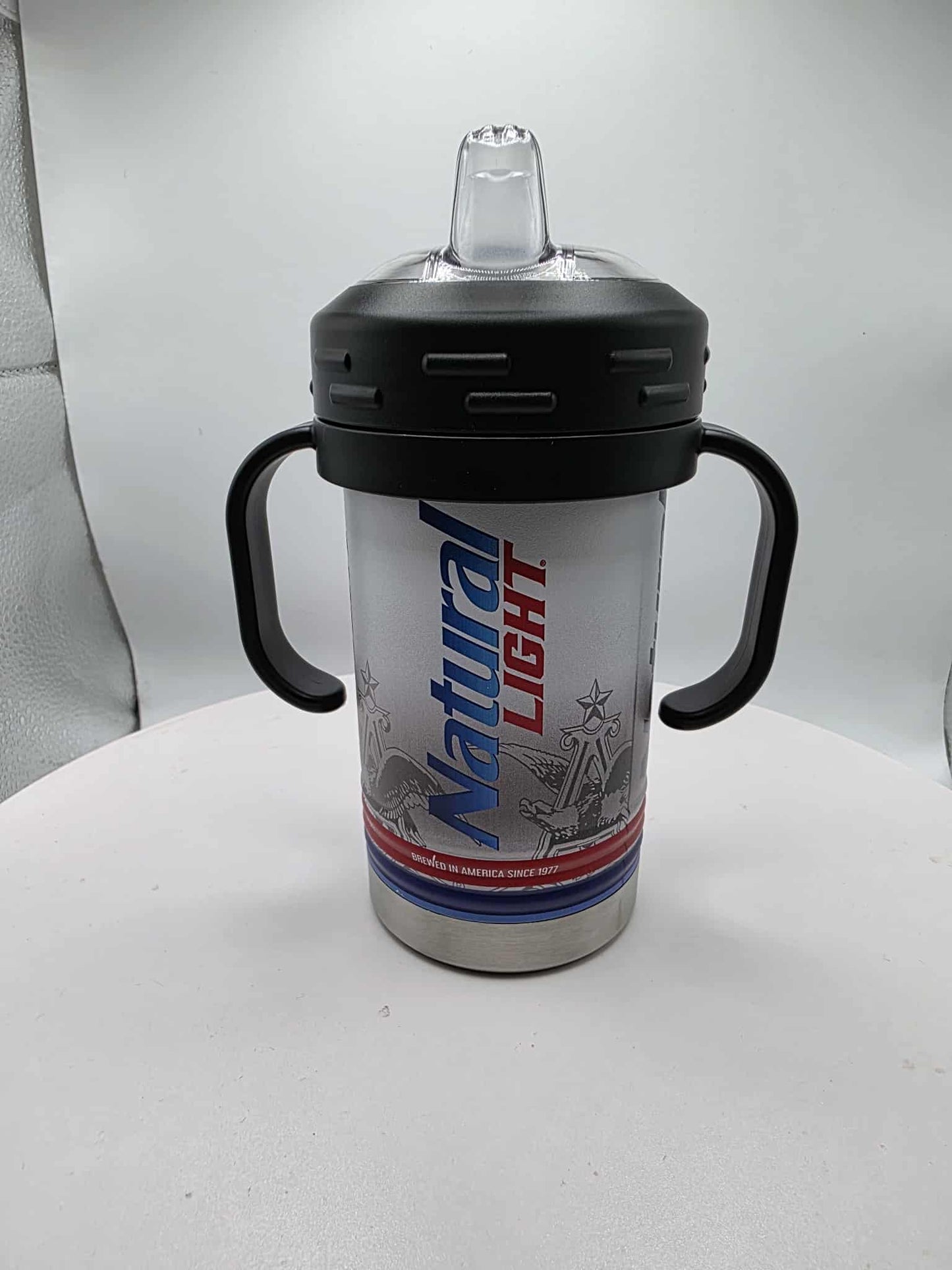 Natural Light Ice Insulated Sippy Cup Full Wrap UV Printed Color Beer Inspired