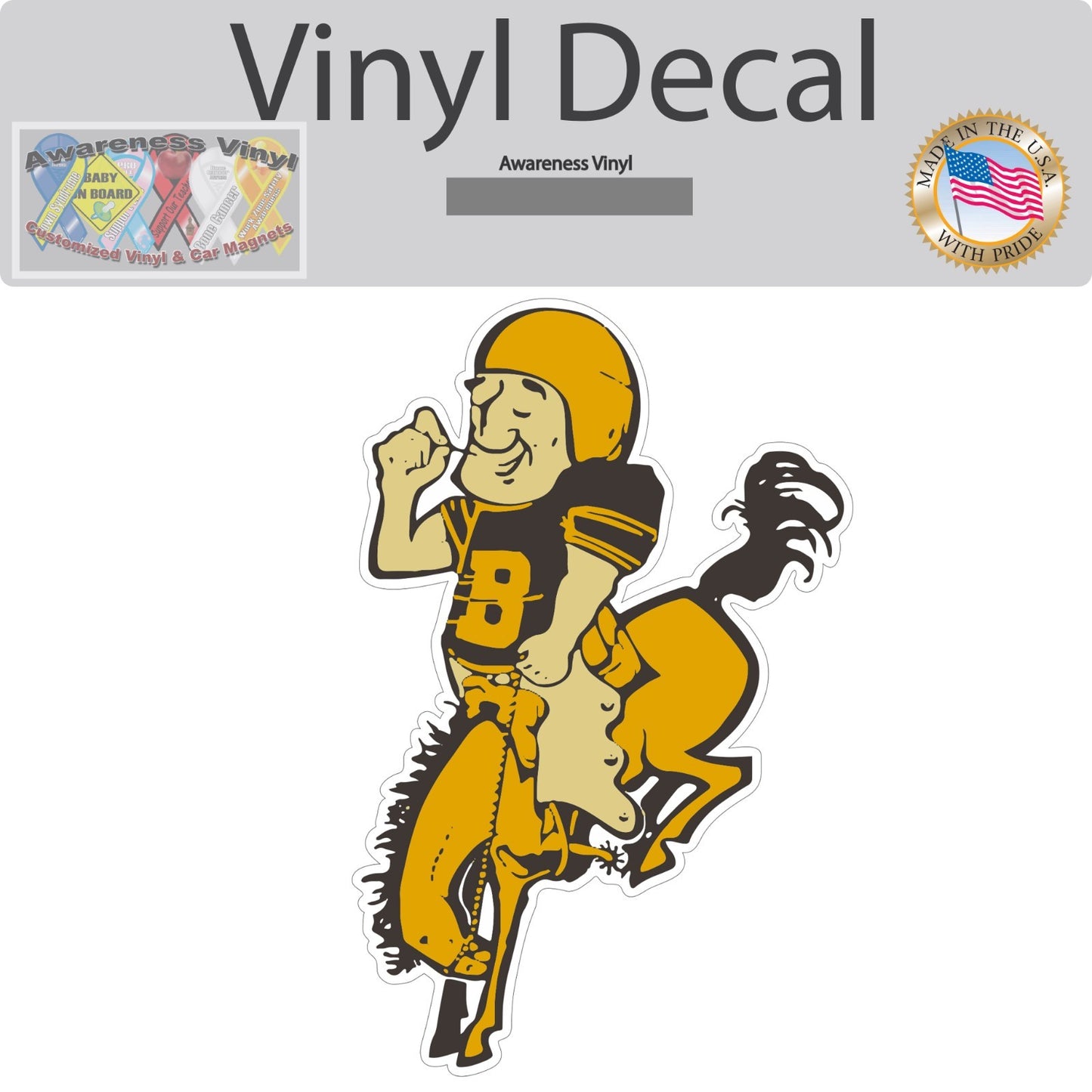 Denver Broncos Retro Logo - Die Cut Laminated Vinyl Sticker Decal NFL car window