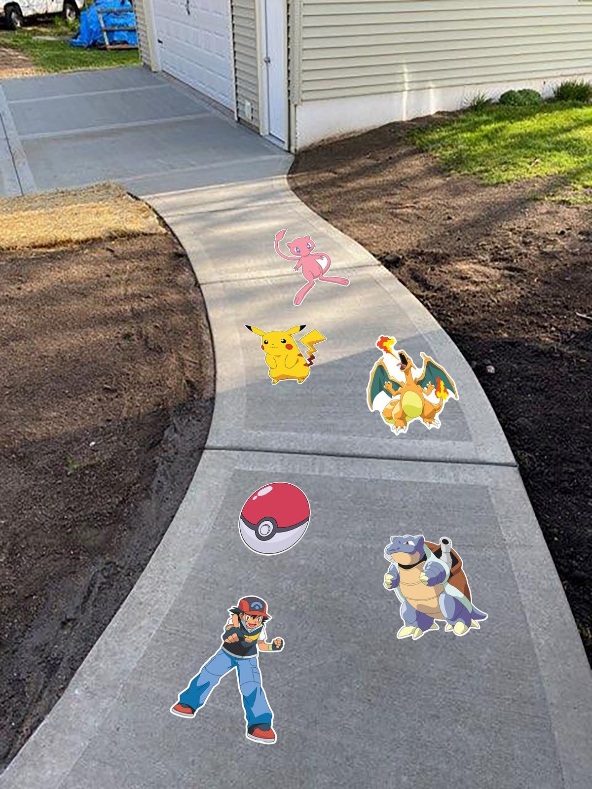 Pokemon Inspired Floor Decals Party Path Set of 6 Waterproof Peel Stick Vinyl
