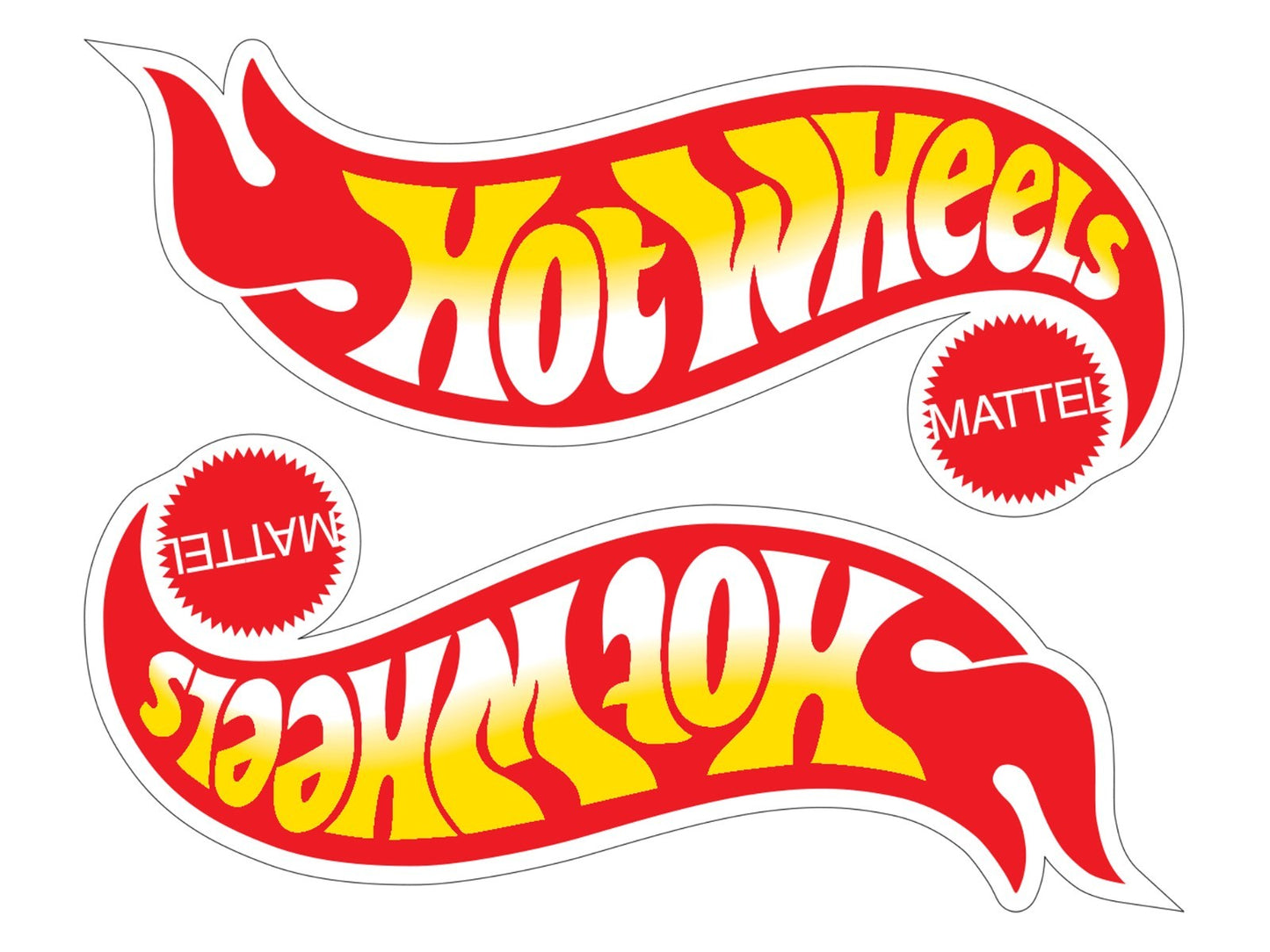 2x Hot Wheels Logo Die Cut Laminated Vinyl Decal Sticker Choose Sizes racing