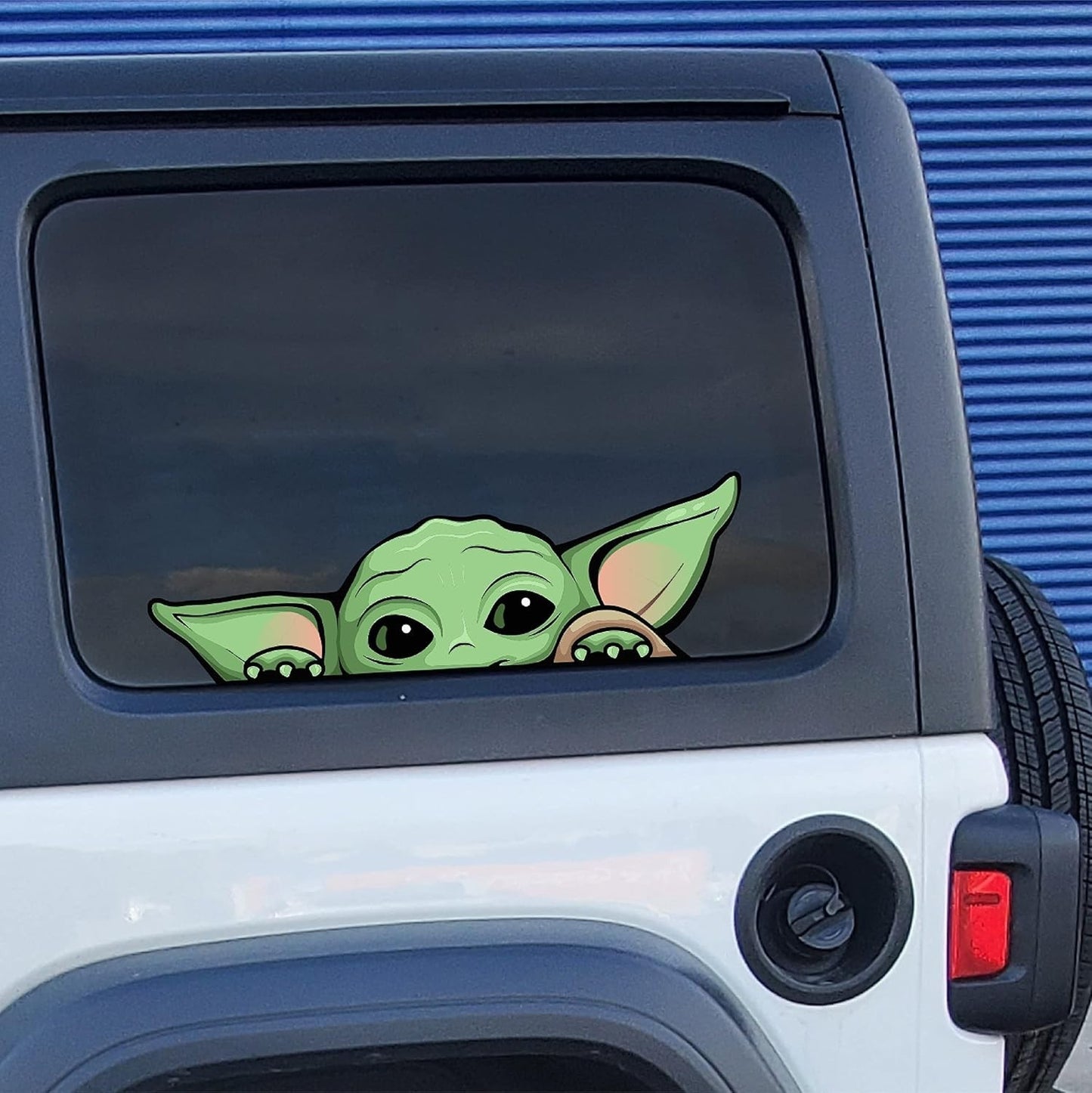 Pair of 12" Wide Peeking Baby Yoda Stickers – Vinyl Decal sticker – Outdoor Use