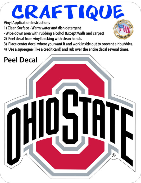 Ohio State Buckeyes - Die Cut Laminated Vinyl Sticker All Weather Safe 2"-52"