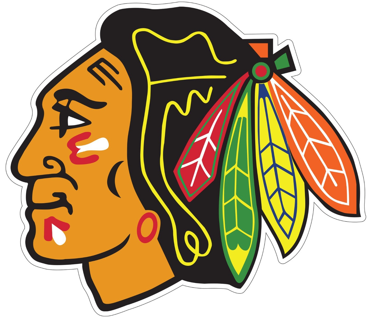 Chicago Black Hawks Logo - Die Cut Laminated Vinyl Sticker Decal NHL car window