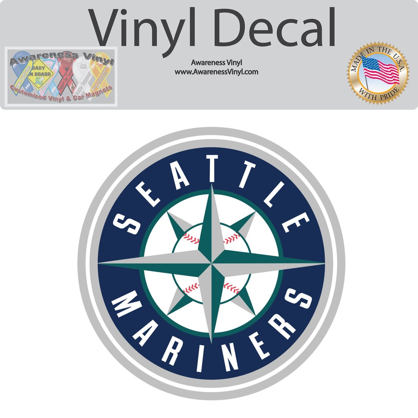Seattle Mainers Emblem Logo Baseball Sticker Waterproof Vinyl Decal Car