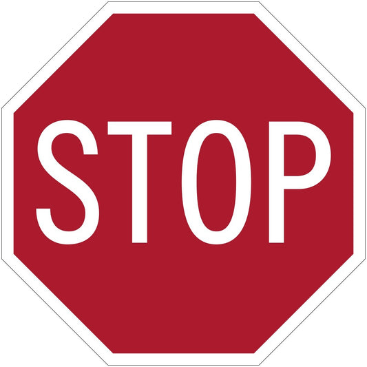 Stop Sign Indoor Wall Vinyl Decal Sticker 5" - 34"